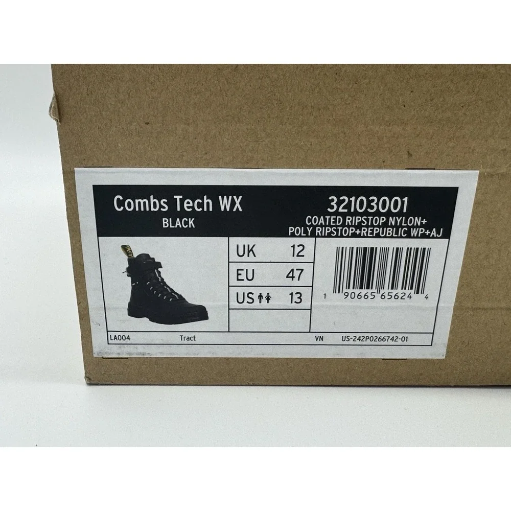 Dr Martens Combs Tech WX Black Waterproof Boots Men's Size 13‎ 32103001